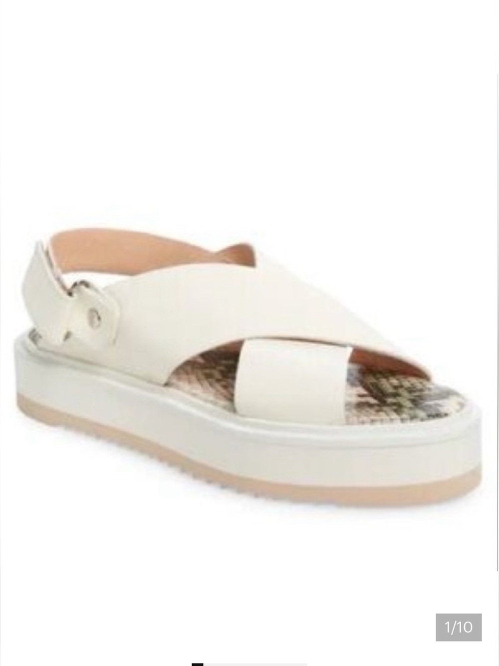AGL Maya Criss cross Platform Leather Off White Sandals size 36.5